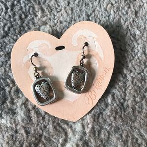 Brighton silver heart drop earrings